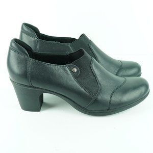 Earth Origins Beatrice Ankle Boots 10 Black Leather Low Booties Shoes Shooties